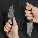 CIVIVI Midwatch Fixed Blade Knife Carbon Fiber Handle (3.39" Damascus Blade) C20059B - DS1 - CIVIVI
