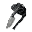 CIVIVI Midwatch Fixed Blade Knife Carbon Fiber Handle (3.39" Damascus Blade) C20059B - DS1 - CIVIVI