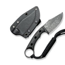 CIVIVI Midwatch Fixed Blade Knife Carbon Fiber Handle (3.39" Damascus Blade) C20059B - DS1 - CIVIVI