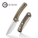 CIVIVI Mini Asticus Flipper Knife Brass Handle (3.25" 10Cr15CoMoV Blade) C19026B - 2 - CIVIVI