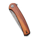 CIVIVI Mini Asticus Flipper Knife Wood Handle (3.25" Damascus Blade) C19026B - DS2 - CIVIVI