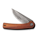 CIVIVI Mini Asticus Flipper Knife Wood Handle (3.25" Damascus Blade) C19026B - DS2 - CIVIVI