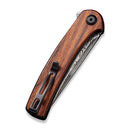 CIVIVI Mini Asticus Flipper Knife Wood Handle (3.25" Damascus Blade) C19026B - DS2 - CIVIVI