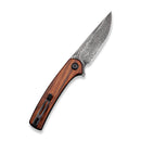 CIVIVI Mini Asticus Flipper Knife Wood Handle (3.25" Damascus Blade) C19026B - DS2 - CIVIVI