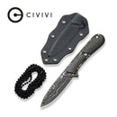 CIVIVI Mini Elementum Fixed Blade Knife Micarta Handle (2.24" Damascus Blade) C23010 - DS1 - CIVIVI