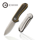CIVIVI Mini Elementum Flipper Knife Brass Handle (1.83" 14C28N Blade) C18062Q - 1 - CIVIVI