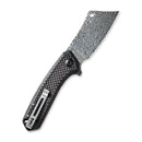 CIVIVI Mini Mastodon Flipper Knife Carbon Fiber & G10 Handle (2.97" Damascus Blade) C2011DS - 1 - CIVIVI