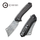 CIVIVI Mini Mastodon Flipper Knife Carbon Fiber & G10 Handle (2.97" Damascus Blade) C2011DS - 1 - CIVIVI
