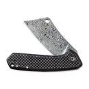 CIVIVI Mini Mastodon Flipper Knife Carbon Fiber & G10 Handle (2.97" Damascus Blade) C2011DS - 1 - CIVIVI