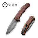 CIVIVI Mini Praxis Flipper Knife Wood Handle (2.98" Damascus Blade) C18026C - DS1 - CIVIVI