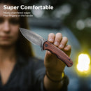CIVIVI Mini Praxis Flipper Knife Wood Handle (2.98" Damascus Blade) C18026C - DS1 - CIVIVI