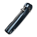 CIVIVI Mini Shakan Flipper & Thumb Stud & Button Lock Knife Ripple Patterned Blue Aluminum Handle (2.48" Damascus Blade) C20052F - DS1