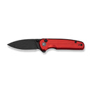 CIVIVI Mini Shakan Flipper & Thumb Stud & Button Lock Knife Ripple Patterned Red Aluminum Handle (2.48" Black Stonewashed Nitro - V Blade) C20052F - 2