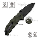 CIVIVI Natterjack Flipper & Thumb Stud & Button Lock Knife G10 Handle (3.19" 14C28N Blade) C24028 - 1