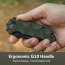 CIVIVI Natterjack Flipper & Thumb Stud & Button Lock Knife G10 Handle (3.19" 14C28N Blade) C24028 - 1