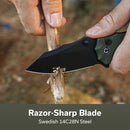 CIVIVI Natterjack Flipper & Thumb Stud & Button Lock Knife G10 Handle (3.19" 14C28N Blade) C24028 - 1