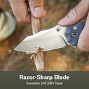 CIVIVI Natterjack Flipper & Thumb Stud & Button Lock Knife G10 Handle (3.19" 14C28N Blade) C24028 - 2