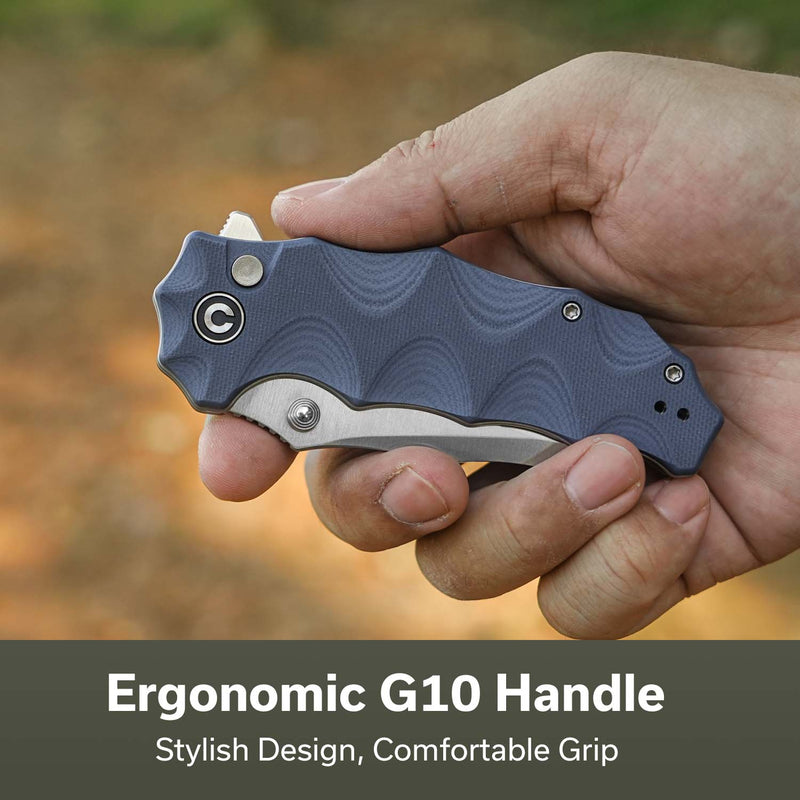 CIVIVI Natterjack Flipper & Thumb Stud & Button Lock Knife G10 Handle (3.19" 14C28N Blade) C24028 - 2