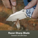 CIVIVI Natterjack Flipper & Thumb Stud & Button Lock Knife G10 Handle (3.19" 14C28N Blade) C24028 - 3