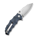 CIVIVI Natterjack Flipper & Thumb Stud & Button Lock Knife Milled Neutral Blue G10 Handle (3.19" Satin Finished 14C28N Blade) C24028 - 2