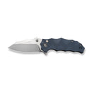 CIVIVI Natterjack Flipper & Thumb Stud & Button Lock Knife Milled Neutral Blue G10 Handle (3.19" Satin Finished 14C28N Blade) C24028 - 2
