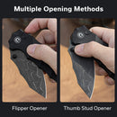 CIVIVI Natterjack Thumb Stud & Button Lock Knife G10 Handle (3.19" Damascus Blade) C24028 - DS1 - CIVIVI