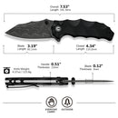 CIVIVI Natterjack Thumb Stud & Button Lock Knife G10 Handle (3.19" Damascus Blade) C24028 - DS1 - CIVIVI