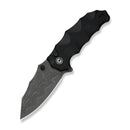 CIVIVI Natterjack Thumb Stud & Button Lock Knife Milled Black G10 Handle (3.19" Damascus Blade) C24028 - DS1 - CIVIVI