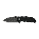 CIVIVI Natterjack Thumb Stud & Button Lock Knife Milled Black G10 Handle (3.19" Damascus Blade) C24028 - DS1 - CIVIVI