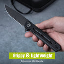 CIVIVI Navo Flipper Knife Black G10 Handle (3.25" Black Stonewashed Nitro - V Blade) C25015A - 1
