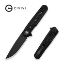 CIVIVI Navo Flipper Knife Black G10 Handle (3.25" Black Stonewashed Nitro - V Blade) C25015A - 1