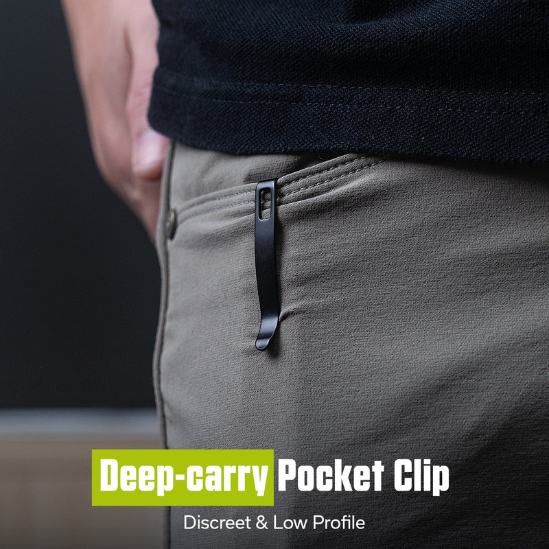 CIVIVI Navo Flipper Knife Green Canvas Micarta Handle (3.25" Black Stonewashed Nitro - V Blade) C25015A - 2