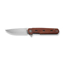 CIVIVI Navo Flipper Knife Guibourtia Wood Handle (3.25" Satin Finished Nitro - V Blade) C25015B - 1