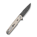 CIVIVI Navo Flipper Knife Ivory G10 Handle (3.25" Damascus Blade) C25015A - DS1