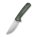 CIVIVI Neovex Flipper & Thumb Stud Knife Green Canvas Micarta Handle (3.5" Satin Finished 14C28N Blade) C25008A Sample2