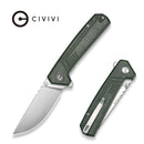 CIVIVI Neovex Flipper & Thumb Stud Knife Green Canvas Micarta Handle (3.5" Satin Finished 14C28N Blade) C25008A Sample2