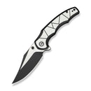 CIVIVI Nithyra Flipper & Thumb Stud Knife Black & Gray Aluminum Handle (3.27" Black Stonewashed 14C28N Blade) C25051 Sample1 - CIVIVI