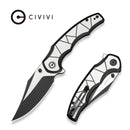 CIVIVI Nithyra Flipper & Thumb Stud Knife Black & Gray Aluminum Handle (3.27" Black Stonewashed 14C28N Blade) C25051 Sample1 - CIVIVI