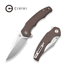 CIVIVI Nithyra Flipper & Thumb Stud Knife Brown G10 Handle (3.27" Satin Finished 14C28N Blade) C25051 Sample2 - CIVIVI
