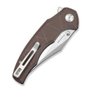 CIVIVI Nithyra Flipper & Thumb Stud Knife Brown G10 Handle (3.27" Satin Finished 14C28N Blade) C25051 Sample2 - CIVIVI