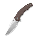 CIVIVI Nithyra Flipper & Thumb Stud Knife Brown G10 Handle (3.27" Satin Finished 14C28N Blade) C25051 Sample2 - CIVIVI