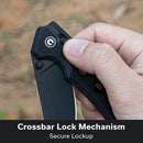 CIVIVI Noctis Thumb Stud & Crossbar Lock Knife Black G10 Handle (2.98" Black Stonewashed Nitro - V Blade) C24020C - 1