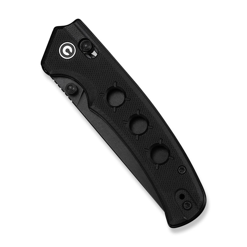 CIVIVI Noctis Thumb Stud & Crossbar Lock Knife Black G10 Handle (2.98" Black Stonewashed Nitro - V Blade) C24020C - 1
