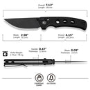 CIVIVI Noctis Thumb Stud & Crossbar Lock Knife Black G10 Handle (2.98" Black Stonewashed Nitro - V Blade) C24020C - 1