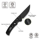 CIVIVI Noctis Thumb Stud & Crossbar Lock Knife Black G10 Handle (2.98" Black Stonewashed Nitro - V Blade) C24020C - 1