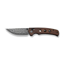 CIVIVI Noctis Thumb Stud & Crossbar Lock Knife Guibourtia Wood Handle (2.98" Damascus Blade) C24020C - DS1