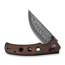 CIVIVI Noctis Thumb Stud & Crossbar Lock Knife Guibourtia Wood Handle (2.98" Damascus Blade) C24020C - DS1