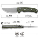 CIVIVI Noctis Thumb Stud & Crossbar Lock Knife Olive Canvas Micarta Handle (2.98" Stonewashed Nitro - V Blade) C24020C - 3