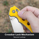 CIVIVI Noctis Thumb Stud & Crossbar Lock Knife Yellow G10 Handle (2.98" Satin Finished Nitro - V Blade) C24020C - 2