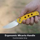 CIVIVI Noctis Thumb Stud & Crossbar Lock Knife Yellow G10 Handle (2.98" Satin Finished Nitro - V Blade) C24020C - 2
